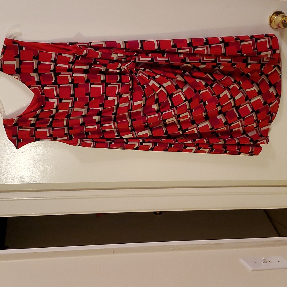 R&K Red checkered 1X dress